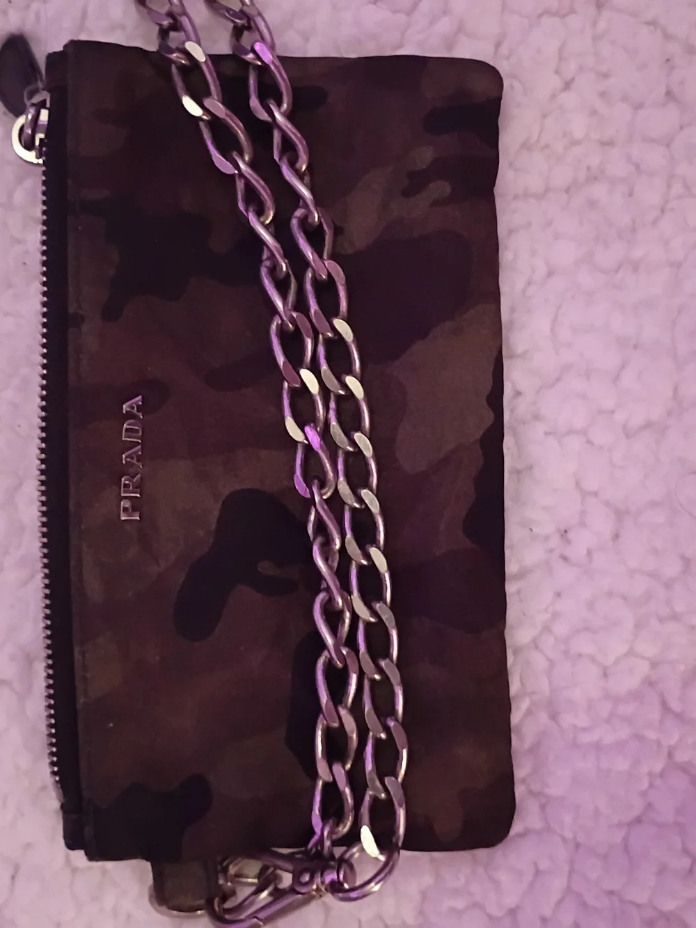 Prada Camo Wristlet Pouch - Brown & Green